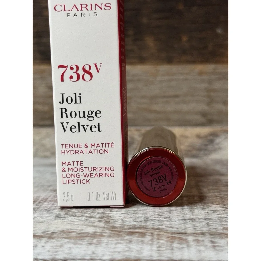 Clarins 738V Joli‎ Rouge Velvet Matte Lipstick | Royal Plum (Deep Mauve)